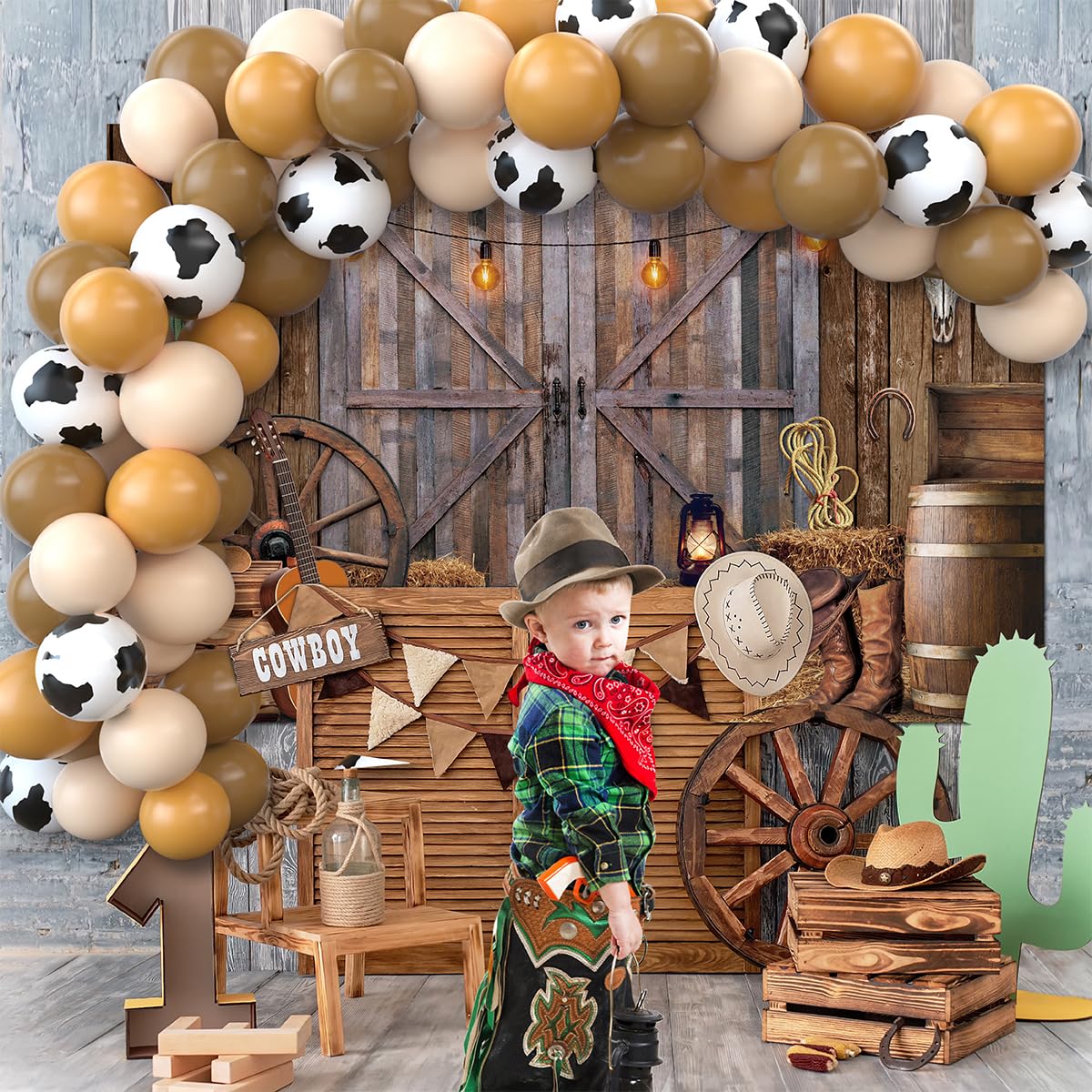 Partydream Western Cowboy Party Decorations Includes 50Pcs Cowboy Balloons And 1Pcs Western Banner Cowboy Birthday Party Decorat