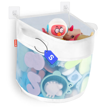 Uneede Bath Toy Organizer,1.55 Gallons Bathtub Toy Storage Organizer,Quick Access Bath Toy Holder For Bathtub,Baby Organizer And