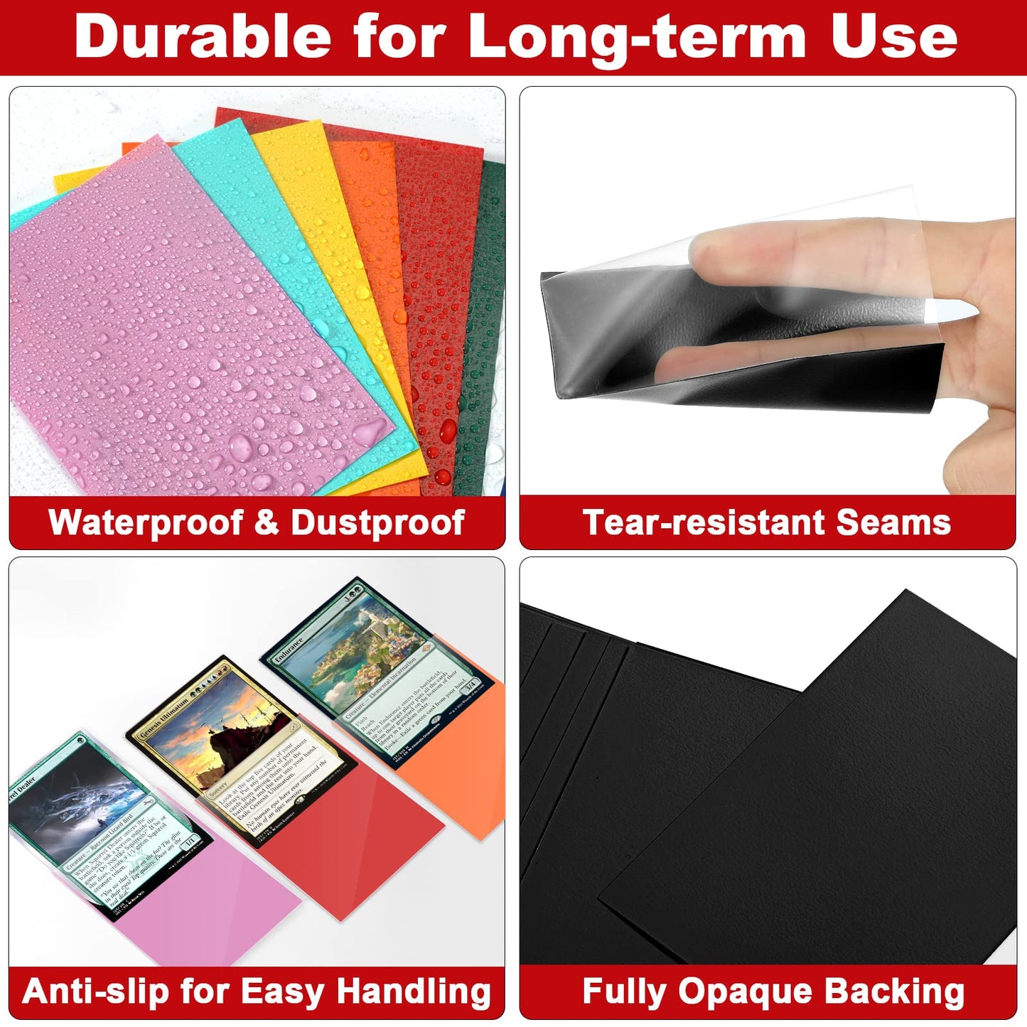 Fabmaker Ruby MTG Card Sleeves - 200 Pack  Sturdy Matte Back Finish  Perfect Shuffling - Protect Trading Cards