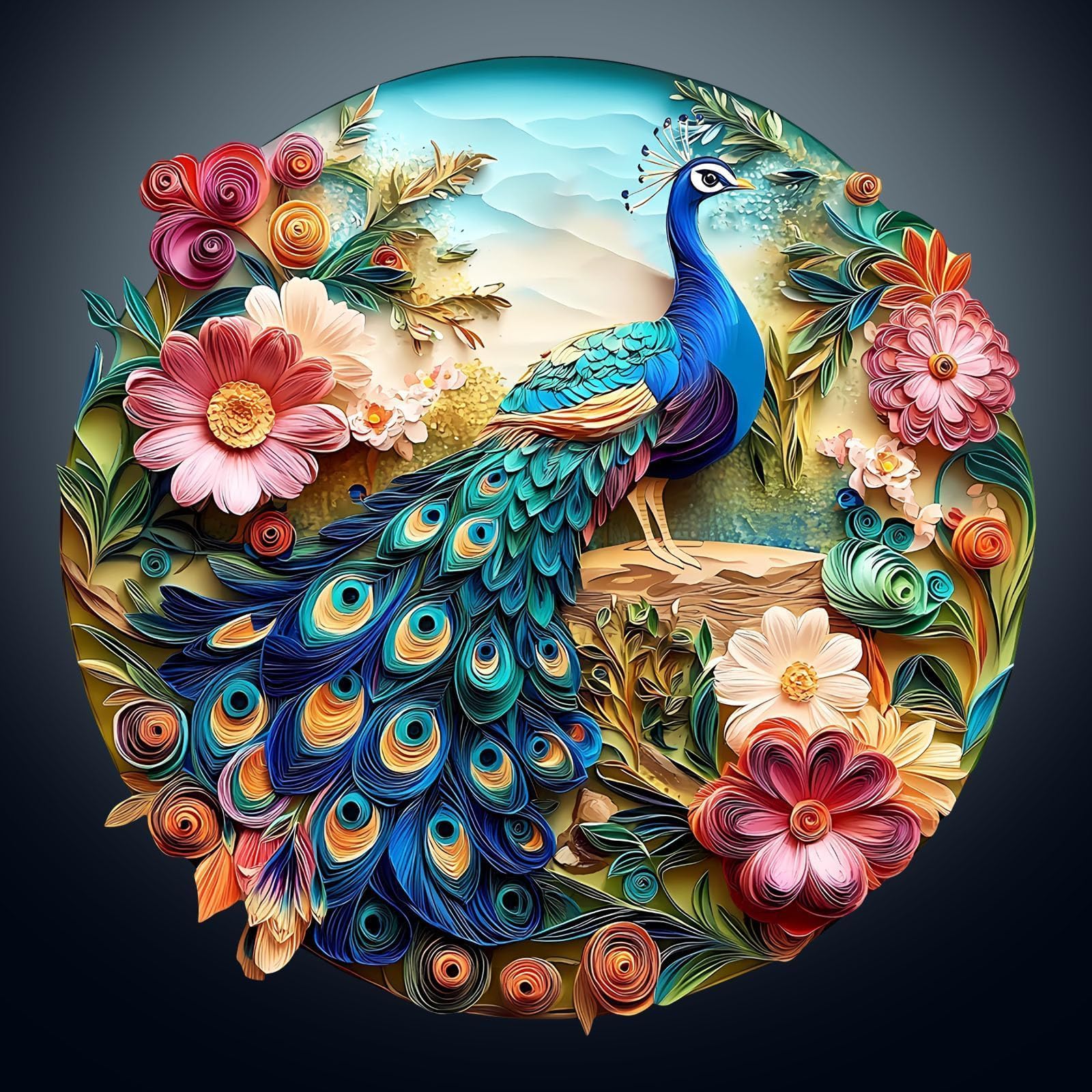 Wooden Puzzles for mature-themeds - Peacock Puzzle 200 Pieces  Flat Puzzle with 3D Visual Effect  Unique Shape Wood Puzzles mature-themed  Paper Sculpture Modern Art Home Decor  Good Gift Idea (M-11.4 * 11.4in)