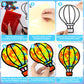 QOUBAI 32 Sets Air Balloons Suncatchers Craft Kit DIY Window Stained Glass Effect Hot Air Balloons VBS Paper Craft Home School C