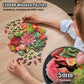 LEOGOR Wood Puzzles mature-themed Jigsaw - Exquisite Wooden Succulent Plant Puzzle  Unique Animal-Shaped and Flowers-Inspired Creative Colorful Spectrum Mosaic  200 Pieces  Medium 12'' x 11.7''