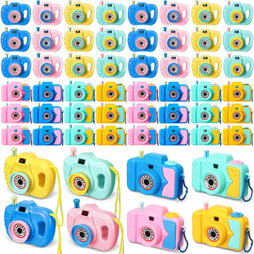 48 Pcs Valentines Day Kids Camera Toy Set Back to School Gifts Childrens Pretend Play Prop with Images in Viewfinder Mini Toy