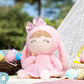 Gloveleya Baby Girl Gift Plush Bunny Dolls First Baby Doll Toddlers Rabbit Toy Bunny Gifts For Girl Pink 12 Inches