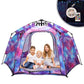 Portable Hexagon Kids Play Tent With Led Strip Lights Indoor Children Play House Easy Set-Up Space Tent Dream Tent For Night.4-5 Person Large Tent & Birthday Gifts