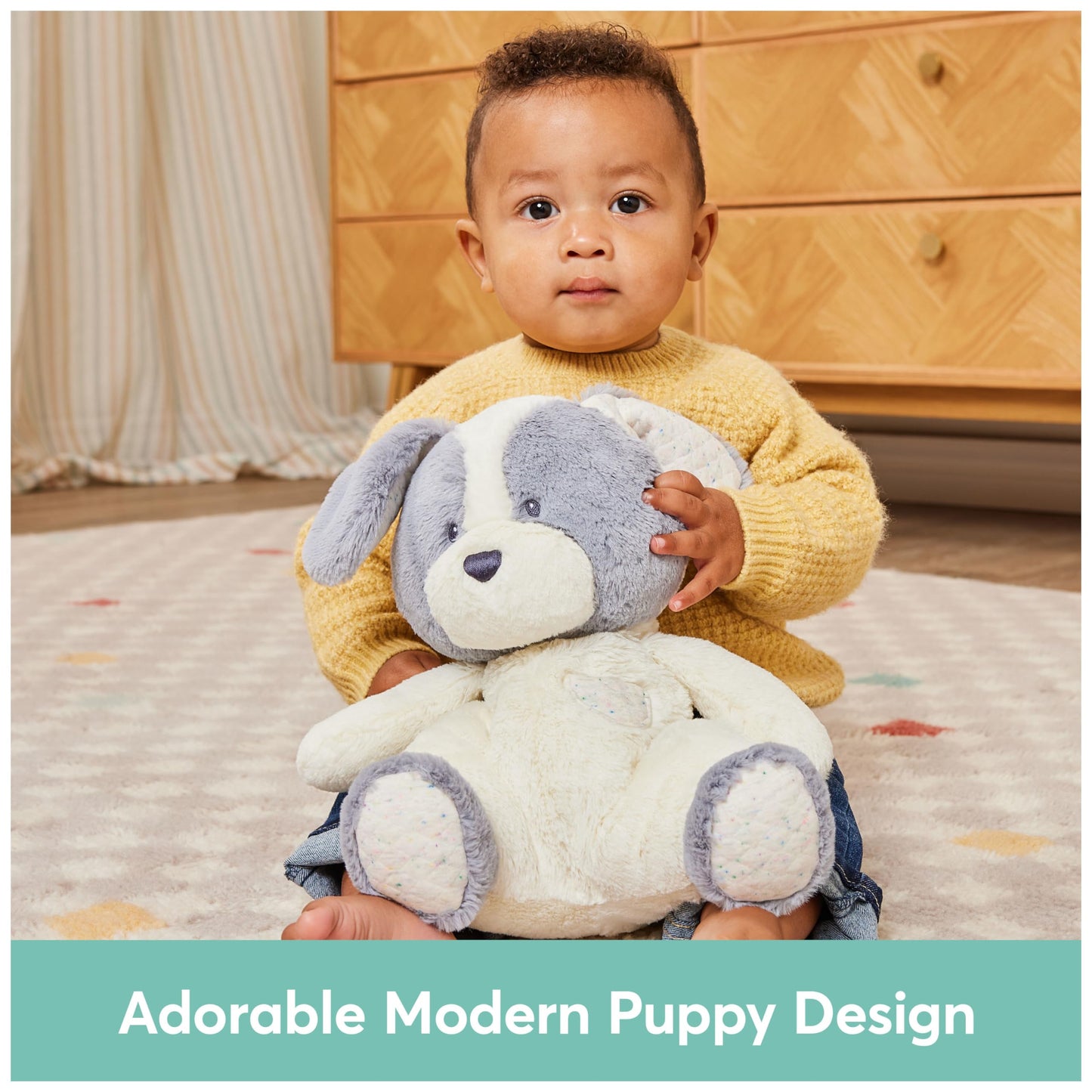 GUND Baby Oh So Snuggly Puppy - Large Stuffed Animal Dog, Grey/White, 12.5”, Polyester, One Size