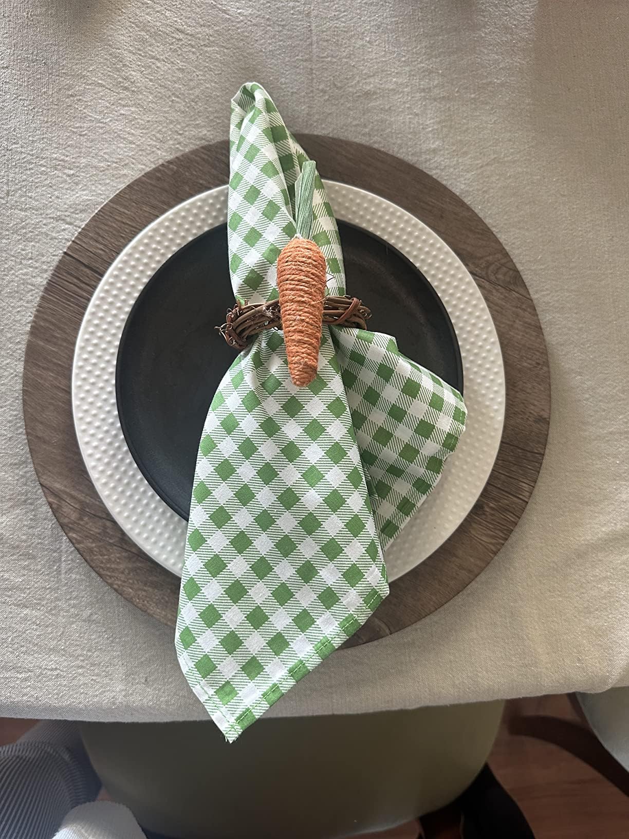 Jute Spring and Easter Fabric Carrots - 6 Pieces - 3 Inches Tall