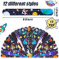 MCPINKY Slap Bracelets, 48PCS Kids Slap Wristbands with UFO Astronaut Space Stars Pattern Snap Bracelets for Valentine's Day Par