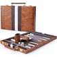 Amerous Backgammon Set, 11 Inches Classic Board Game Withleather Case, Folding Board, Gift Package, Portable Travel Strategy Backgammon Game Set For Adults, Kids (Small, Brown)