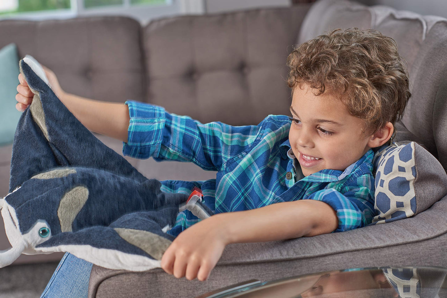 Wild Republic Manta Ray Cuddlekins, Stuffed Animal, 12 inches, Gift for Kids, Plush Toy, Fill is Spun Recycled Water Bottles (22