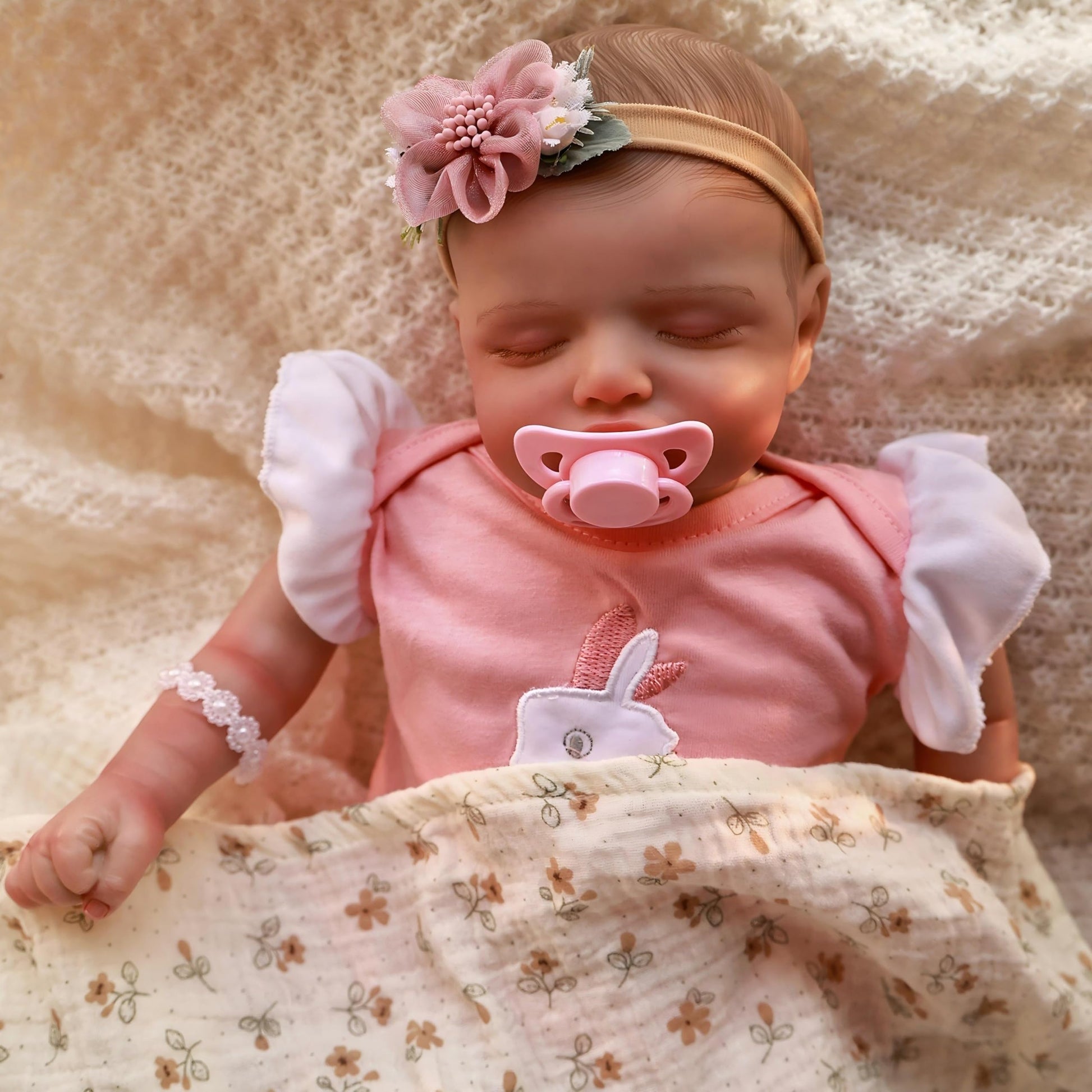 Pinky Lifelike Reborn Baby Dolls 20 Inch Real Sleeping Baby Realistic Newborn Baby Dolls Adorable Real Life Baby Doll Kids Toy F