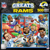 MasterPieces 500 Piece Officially Licensed Puzzles - Los Angeles Rams All Time Greats NFL Jigsaw Puzzle for mature-themed and Family 18x24