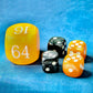 BESCON DICE 5pcs Backgammon Pearl Dice Set - 30MM Resin Doubling Cube with 4pcs 16MM Amber/Black Marbleized Dice