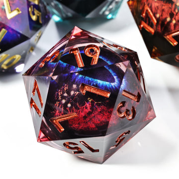 Mini Planet 50mm Chonk D20 DND Liquid Core Dungeons and Dragons RPG Eyeball Handmade Resin Polyhedral Dice