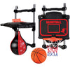 Over-The-Door Basketball & Boxing Combo - 2-In-1 Game Set With Adjustable Hoop & Speed Bag, Scoreboard & Sound Effects - Fun Ind