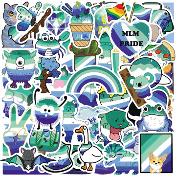 Meplum Pride Mlm Stickers 50 Pcs For Man Love Man Gay Pride Stuff, Gay Pride Present Waterproof Mlm Gay Stickers Bulk Lgbtq Prid