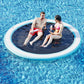 Danrelax 8' Round Inflatable Floating Dock  Sunchill Float Ring  Hck Tanning Pool with 4in Woven Fabric  Manual Pump for 1-2 Min Quick Inflate/Deflate  Fits 2-8  Ideal for Lakes  Pools  Oceans