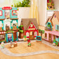 Lil Woodzeez - 13Pcs Baby Sitter Playset - Miniature Dollhouse Furniture & Accessories - 3 Doll Figures Included - Pretend Play