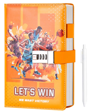 Cagie Diary With Lock For Teens Who Like Basketball, Gifts For Teen Girls And Boys 12-18 Securely Guard Secrets Journal With Loc