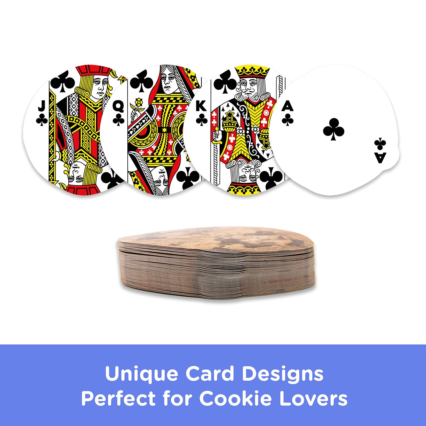 Gamago Cookie Playing Cards - Cookie Shaped Deck Of Cards To Play Your Favorite Card Games For Birthdays, Stocking Stuffers, Whi