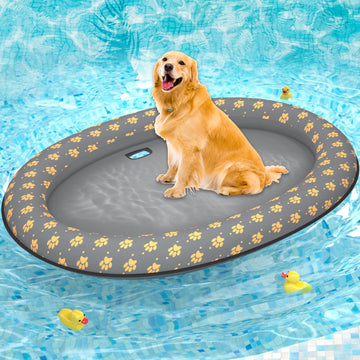 Pet Soft Dog Float Raft - Inflatable Dog Swimming Float For Summer (Gray)