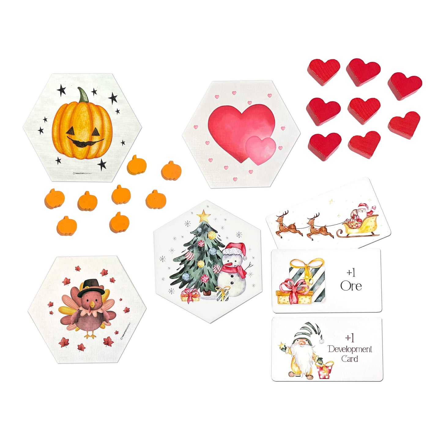Tabletop Monthly Holiday Scenarios! Halloween Trick Or Treat, Thanksgiving Cornucopia, Christmas Town, Valentines Love Letter Co