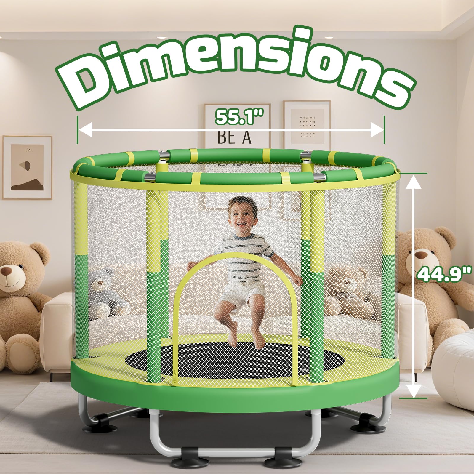 yunn⭐︎kids ZCMHAXJ 55 Trampoline for Kids with Enclosure 440lbs Capacity