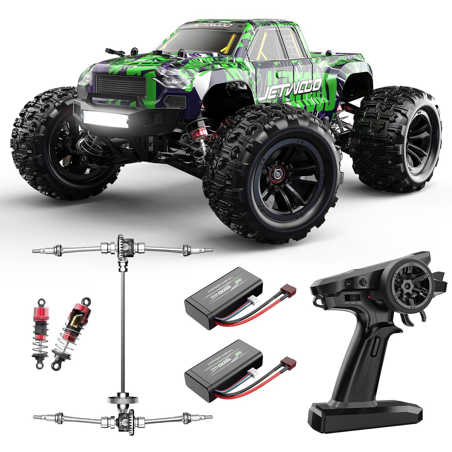 Jetwood 1/16 Fast Remote Control Car For Adults, Electric 4Wd Rtr Rc Cars, High Speed Rc Truck Gifts For Boys, Max 38 Kph Offroa
