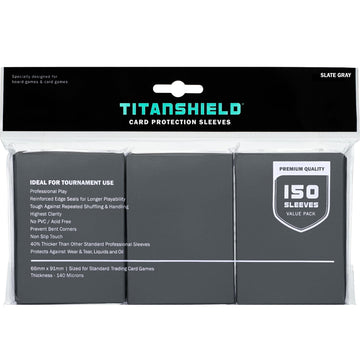 Titanshield Premium Slate Gray 150 Sleeves Standard Size Board Game Trading Card Sleeves Deck Protector For Magic The Gathering