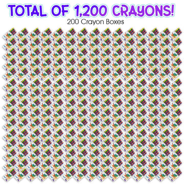 ArtCreativity Crayons Bulk Set - 200 Crayon Packs - 6 in Each Pack - 1200 Total - Crayons for Kids in Red, Orange, Yellow, Green