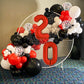 Hibilder 2Pcs Balloon Set, Red Number 4 & Mini Mouse Head, Birthday Party Decoration, Cartoon Theme, Aluminum, Unisex, Reusable,