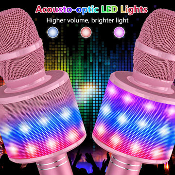 Amazmic Toys For Girls, Kids Karaoke Microphone Toddler Microphone For Kids With Lights, Birthday Gift For Girls, Boys Toy Age 3 4 5 6 7 8 9 10-14+(Pinkcolor)