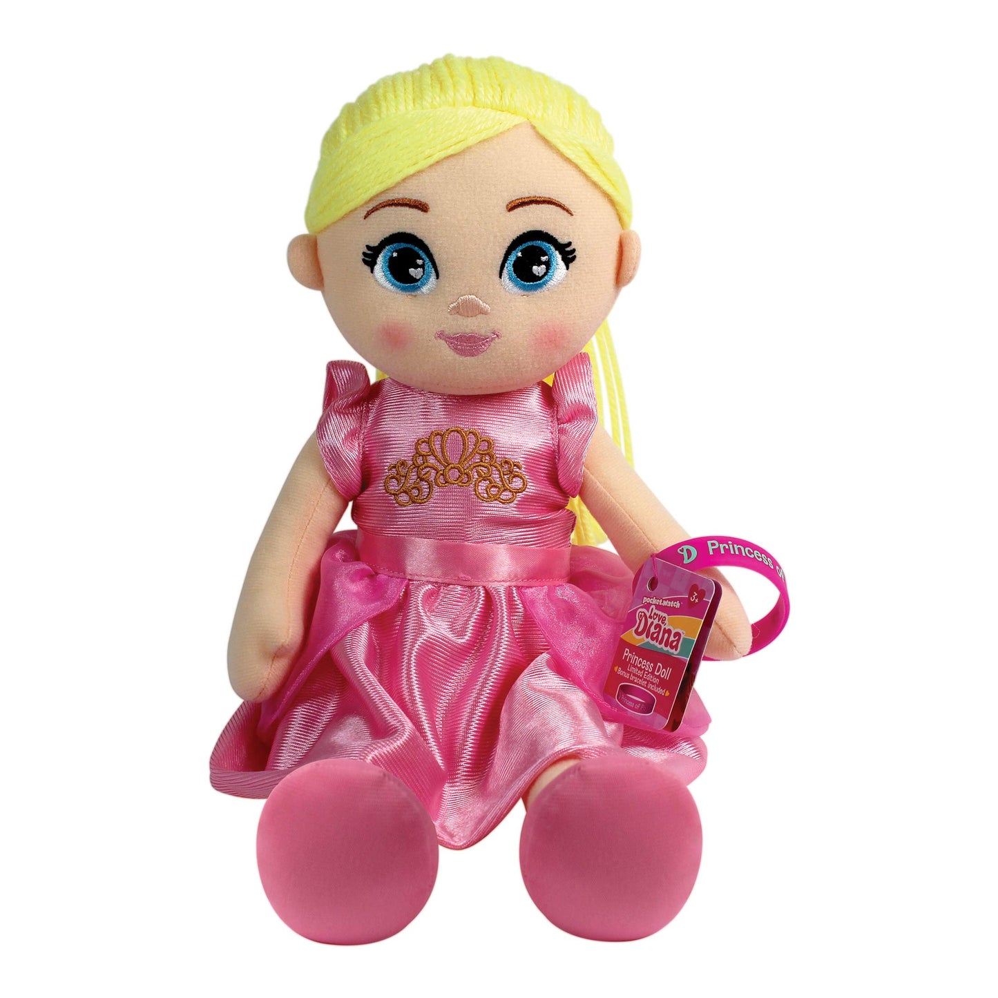 Love Diana Pink Princess Doll, 15 Inch Plush, Polyester Material, Model 193014003300