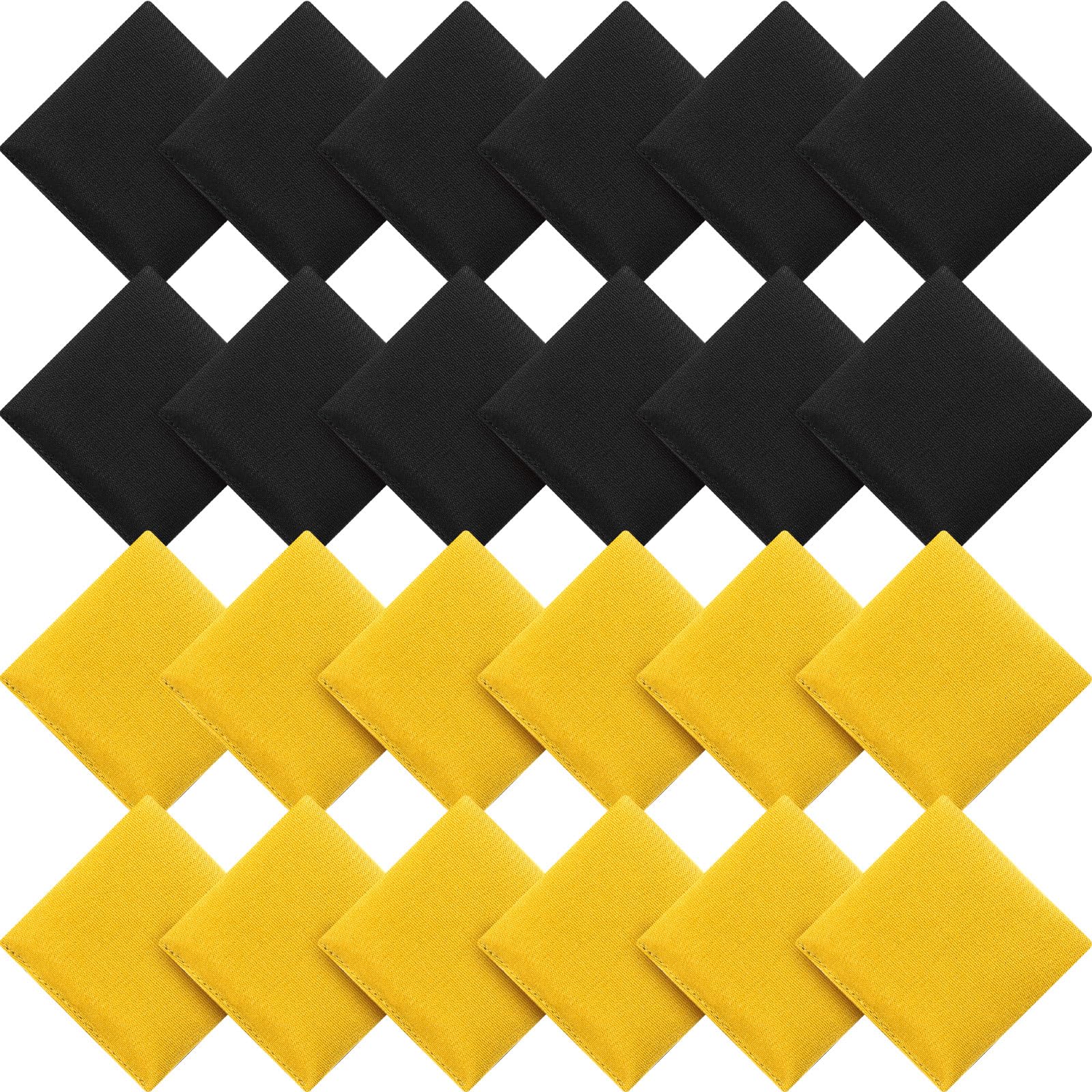 Sotiff 24 Pcs Bean Bags Mini Nylon Cornhole Bean Bags For Kids Tossing Fun Sports Outdoor Family Games Carnival Toy Patriotic Small Beanbag Hand Toss Party Game Supplies For Kid Adult (Black, Yellow)