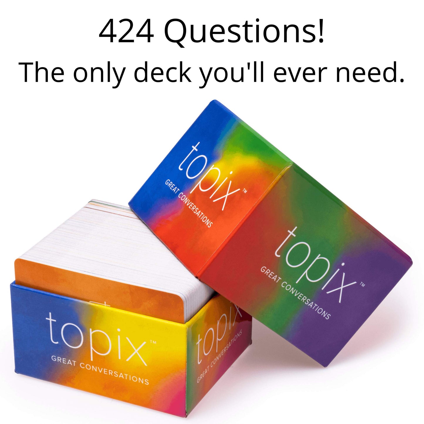 Better Me TOPIX Conversation Starters - 424 Family Dinner & Date Night Cards, Cardstock, Random Color, Model TPX