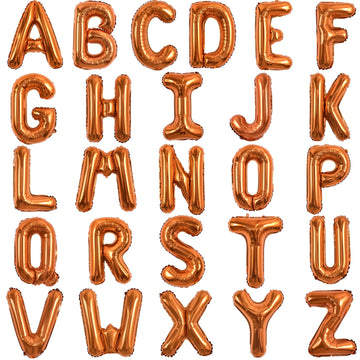Toniful 52 Pieces 16 Inch Orange Letter A-Z Balloons,Custom Phrase Mylar Foil Alphabet Letter Diy Personalized Phrase Banner For