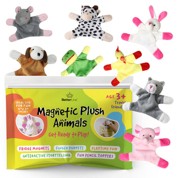Fun And Educational Animal Fridge Magnets For Kids -Soft Plush Magnetic Animal Characters For Learning And Play, Fridge Toys For