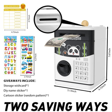 Electronic Piggy Bank For Girls Boys, Money Bank With Password Cute Atm Piggy Bank Coin Can, Auto Scroll Paper Money Saving Box, Best Toy Gifts For Kids Children