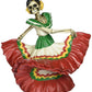 Skeleton Dod Dancing Senorita Red Figurine Decoration Collectible