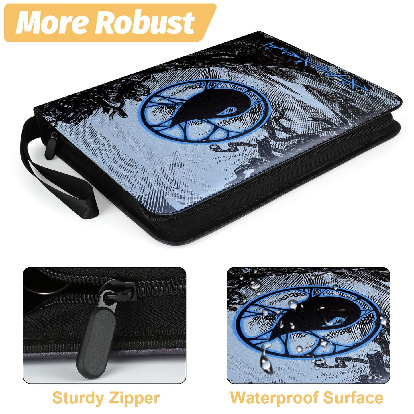 MTGPRO 9 Pocket Card Binder  720 Double Sided Pocket Trading Card Binder  enhanced PU Card Collector Album Card Folder for MTG/YGO/PTCG/Game Cards(Blue)