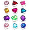 RICHNESS Adjustable Little Girl Jewel Rings Set - 12pcs Multi Colorful Plastic Play Rings, Small Size, Model LX1901