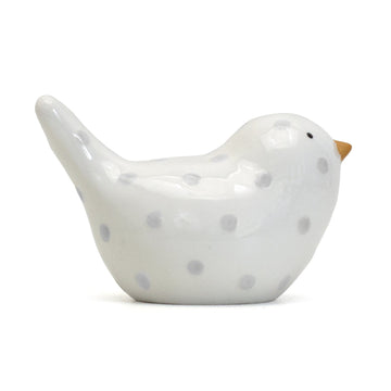 Child To Cherish Ceramic Dotted Birdie Piggy Bank (Grey)
