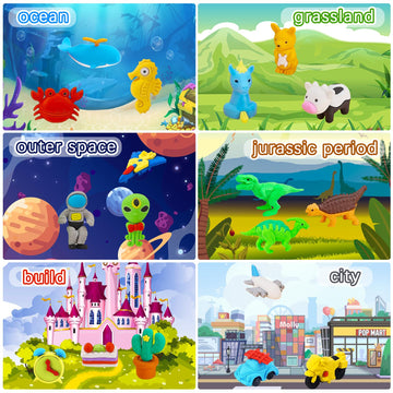 Urskytous 150Pcs Animal Erasers Desk Pets For Kids Cute Puzzle Erasers Pencil Erasers For Classroom Rewards Fun 3D Take Apart Er