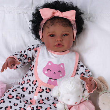 Babeside Lifelike Reborn Black Girl- 20-Inch Realistic Newborn Real Life Baby Dolls With Clothes And Toy Gift For Kids Age 3+ - Natalie