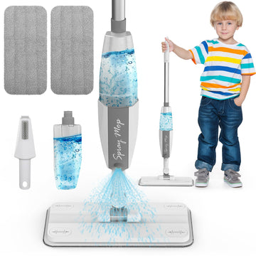 Toddler Mop That Works - Kids Spray Mop - Toddler-Size Cleaning Toy Set Small Sweeper, Detachable Mini Mop for Kids, Interactive