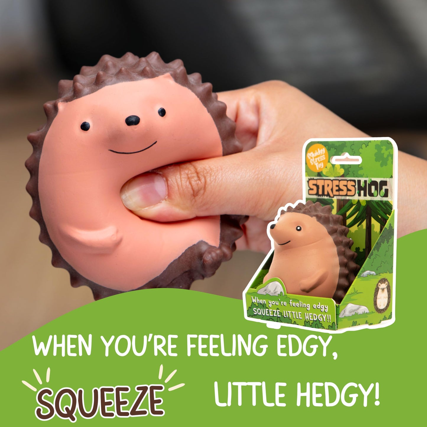 Boxer Gifts Stress Hog Toy - Unique Stress Balls for mature-themeds & Teenagers | Squishy Fidget Toys for Anxiety - Cool Desk Accessories | Cute Hedgehog Gifts & White Elephant for Co-Workers