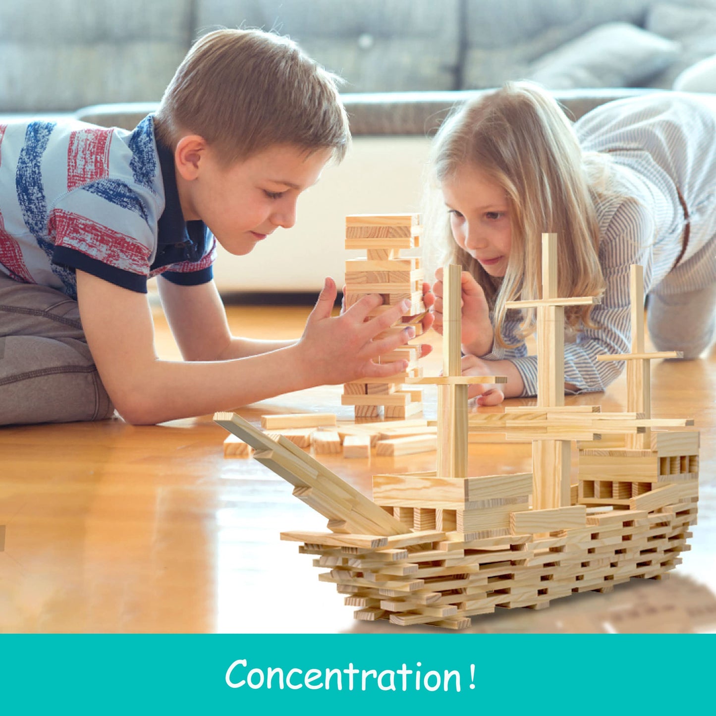 Iceko Kn 100Pcs Classic Wooden Building Blocks Set,Solid Stem Building Toys For Kids, Preschool Learning Montessori Toys For Tod