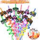SNLN 98Pcs Monster Truck Party Favors Birthday Supplies for Boys Kids, Bubble Wands Drinking Straws Slap Bracelets Keychains Sti
