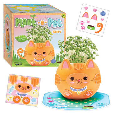 Creativity for Kids: Plant-A-Pet Kitty - Arts and Crafts Kit, Gifts for Girls and Stocking Stuffers, Boy and Girl Toys, Chia See
