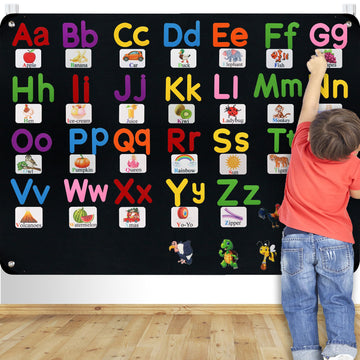 Craftstory 130 Pcs Alphabet Letters-Felt Flannel-Board For Toddlers Abc Learning Toys Uppercase Lowercase Flashcards Preschool S